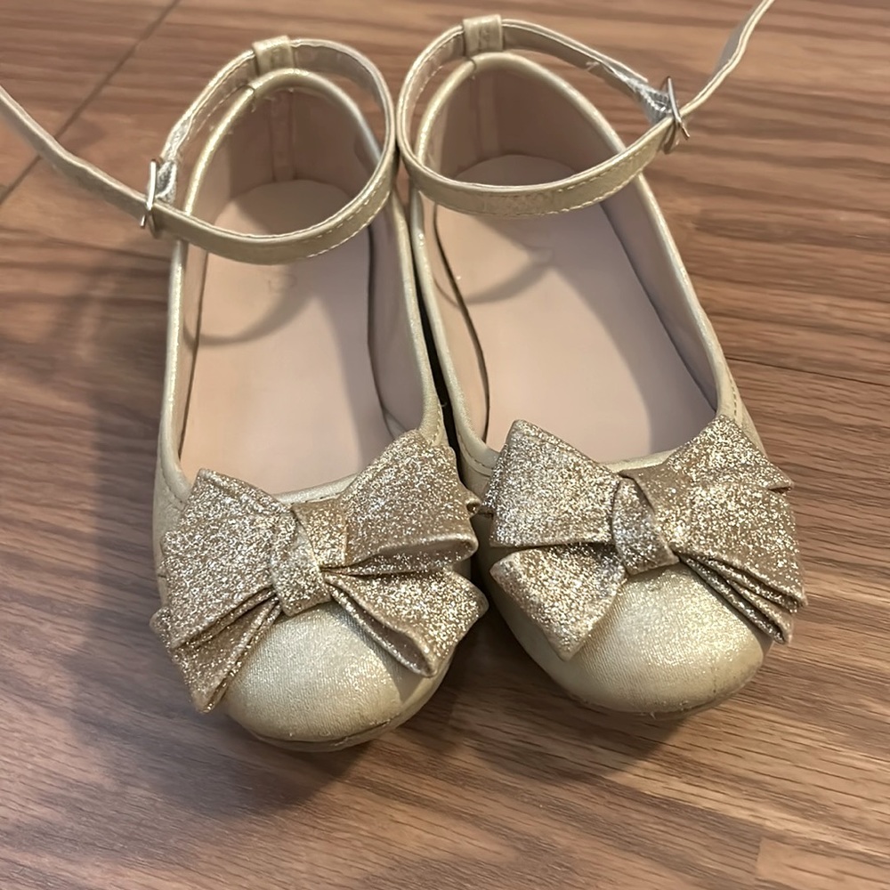 Glitter gold ballet flats